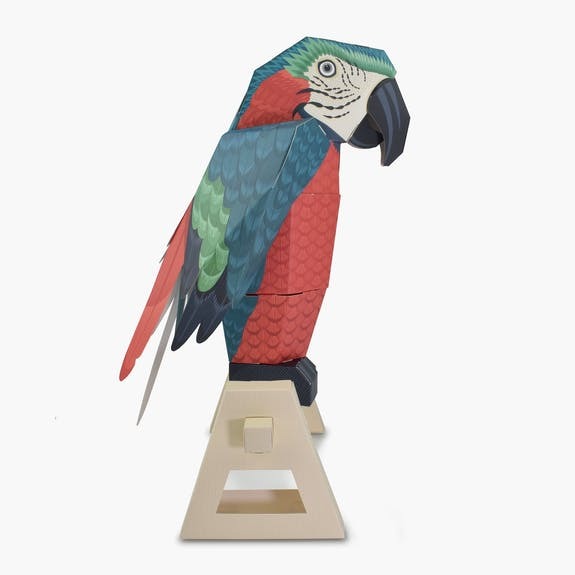 Bastelspaß für Geduldige, bunter Papagei aus Papier
