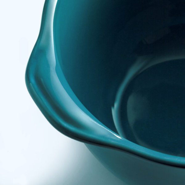 kleine blaue Gratin Schale, Emile Henry Ofen Keramik