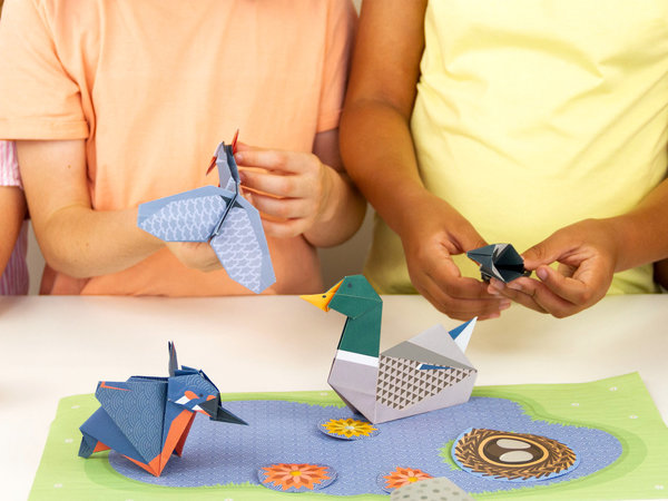 Origami Bastelset, 6 Tiere mit Landschaft, Clockwork Soldier