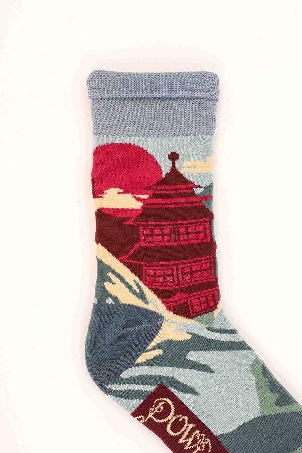 Männer Socken mit Tempelmotiv, Powder Design